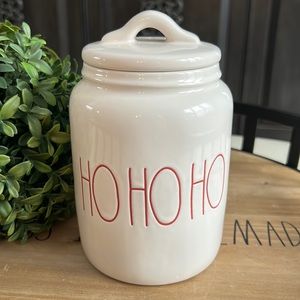 Rae Dunn HO HO HO Baby Canister NWT Red Writing
